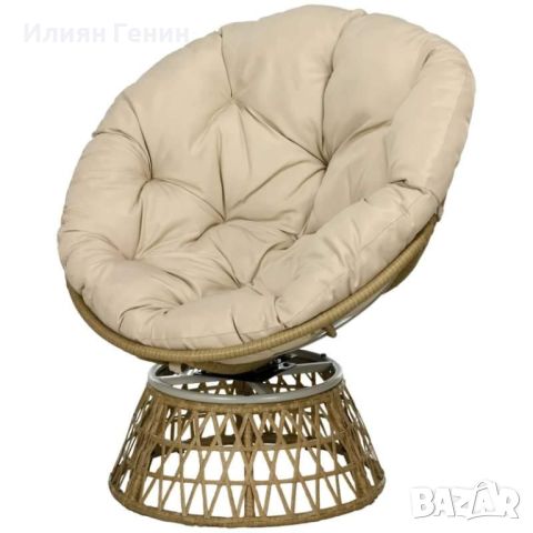Плетен въртящ стол, снимка 1 - Градински мебели, декорация  - 46495821