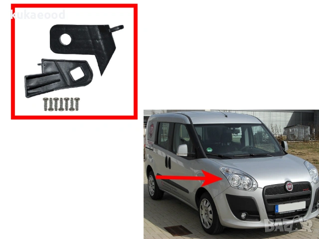 Комплект щипки за захващане на фар Fiat Doblo MK2 Pre-Face, снимка 3 - Части - 54191038