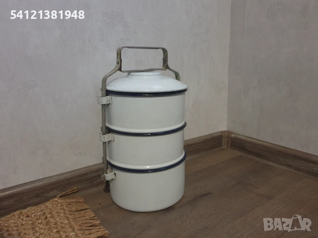 Ретро канчета за храна троен контейнер, снимка 5 - Кутии за храна - 53696607