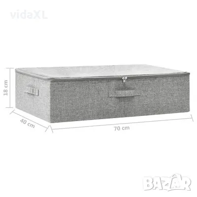 vidaXL Кутия за съхранение, текстил, 70x40x18 см, сива (SKU:332905), снимка 6 - Кутии за съхранение - 49381601