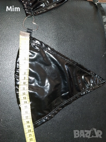  Черен сутиен от лак / винил , снимка 5 - Бельо - 51479438