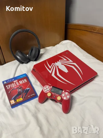 Playstation 4 Slim 1TB SPIDER-MAN LIMITED ED +14 ИГРИ+PS Headset GOLD, снимка 2 - PlayStation конзоли - 48478105