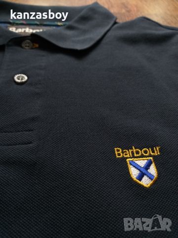 Barbour Men's Society Polo Shirt Navy - страхотна мъжка тениска КАТО НОВА, снимка 3 - Тениски - 45304628