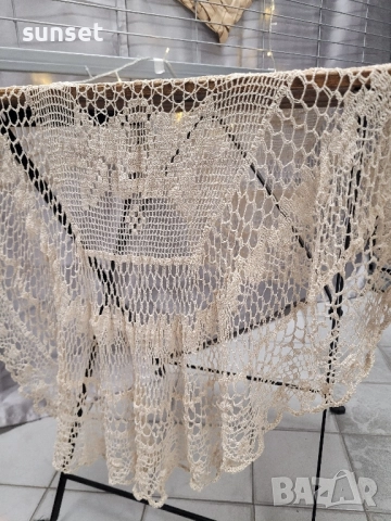 плетена овална покривка бежова-195/95, снимка 9 - Покривки за маси - 51829624