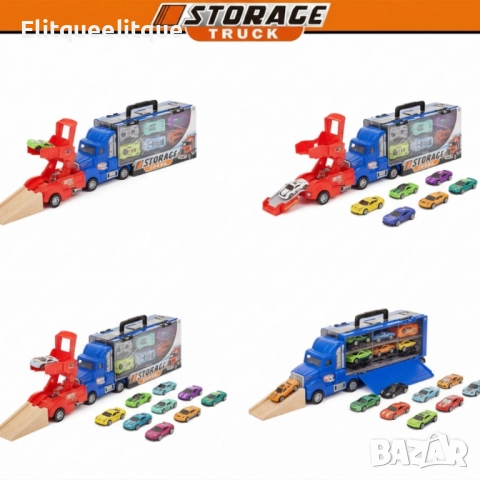 Камион за съхранение - автовоз с колички STORAGE TRUCK, снимка 6 - Коли, камиони, мотори, писти - 52166825