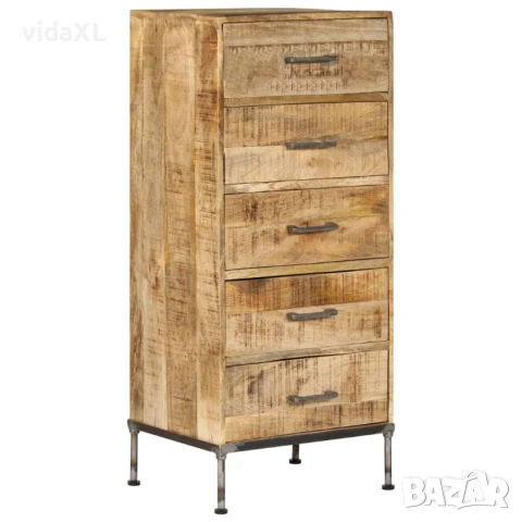 vidaXL Шкаф с чекмеджета, 45x35x106 см, мангово дърво масив（SKU:247806）, снимка 1