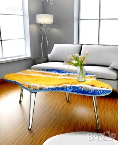 Грамадна Асиметрична основа подложка за маса поднос табла силиконов молд форма смола гипс , снимка 2 - Форми - 49734058