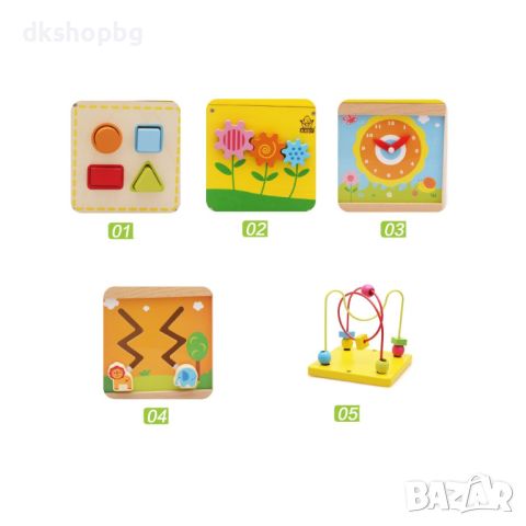 3539 Детски дървен дидактически куб 5 в 1, снимка 9 - Образователни игри - 45791442