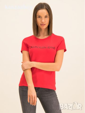 Calvin Klein Jeans - страхотна дамска тениска КАТО НОВА ХЛ, снимка 1 - Тениски - 46462375