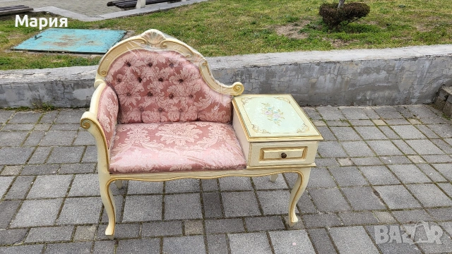 Красива барокова пейка и стол, снимка 3 - Столове - 54234144