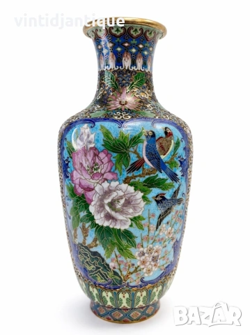 Елегантна декоративна китайска Cloisonné ваза