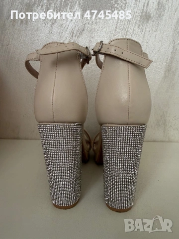 Обувки с ток (бежови), снимка 3 - Дамски обувки на ток - 53585118