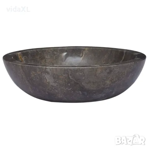 vidaXL Сива мивка, Ø40x12 см, мрамор(SKU:149157), снимка 1 - Мивки - 49479657