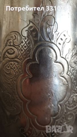 Метален посребрен чайник. , снимка 3 - Антикварни и старинни предмети - 45435370