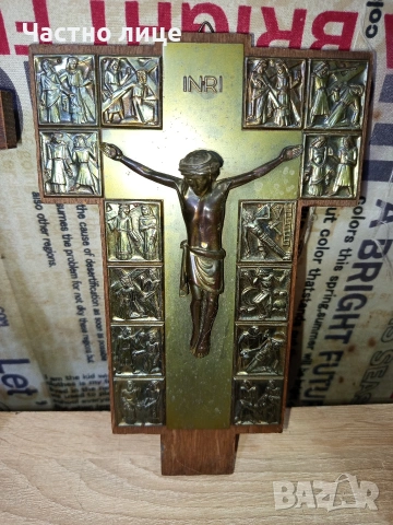 Кръст за стена/разпятие, снимка 3 - Антикварни и старинни предмети - 54183949