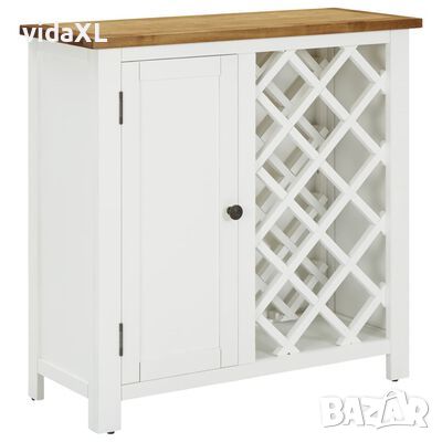 vidaXL Шкаф за вино, 80x32x80 см, дъбов масив(SKU:289210