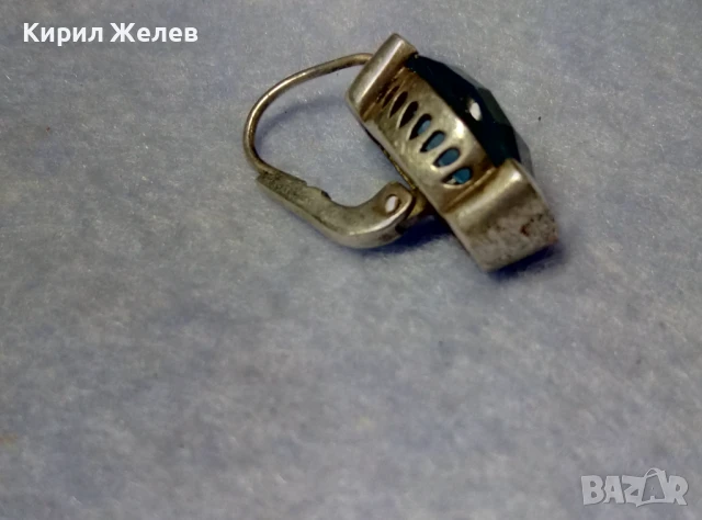 ПРЕКРАСНА СТАРА СКЪПОЦЕННА СРЕБЪРНА ОБЕЦИ СРЕБРО ВИСОКА ПРОБА с ЮВЕЛИРНО ФАСЕТИРАН СИН КРИСТАЛ 50181, снимка 10 - Антикварни и старинни предмети - 50510700