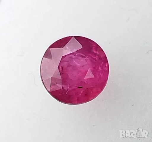 Ненагряван рубин с рядка кръгла форма - 1.33кт! Сертифициран! Нов!, снимка 7 - Други - 45262201