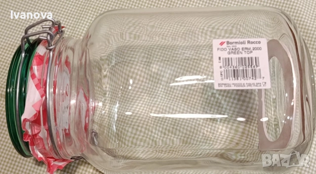 Буркан нов стъклен и стъклен капак с херметично затваряне 2 л., снимка 2 - Буркани, бутилки и капачки - 53609425