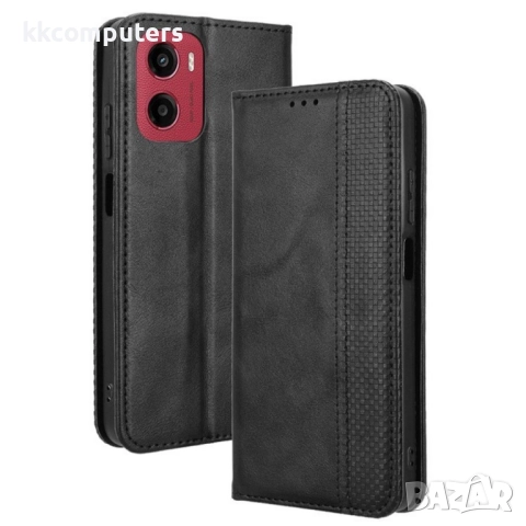 Motorola Moto G05 4G / E15 4G Retro Texture Wallet Калъф и Протектор