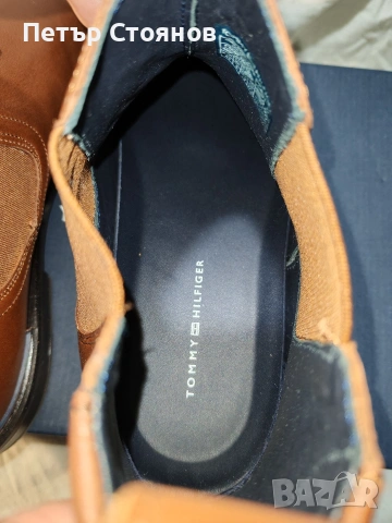 Стилни мъжки кларкове от естествена кожа TOMMY HILFIGER №43, снимка 9 - Мъжки боти - 53070746