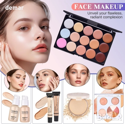 Комплект грим „Всичко в едно“, подаръчен комплект грим за жени, снимка 3 - Комплекти и лотове - 51756495