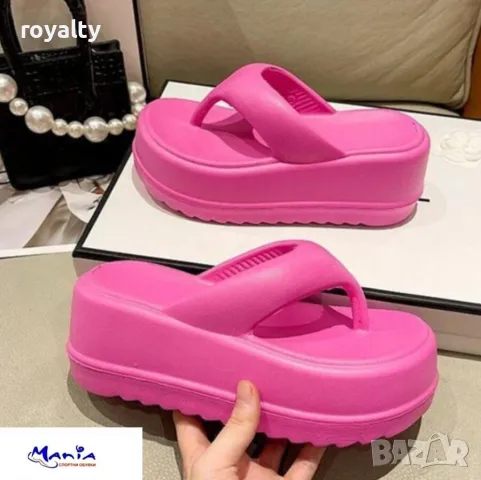 Цикламени олекотени джапанки на платформа