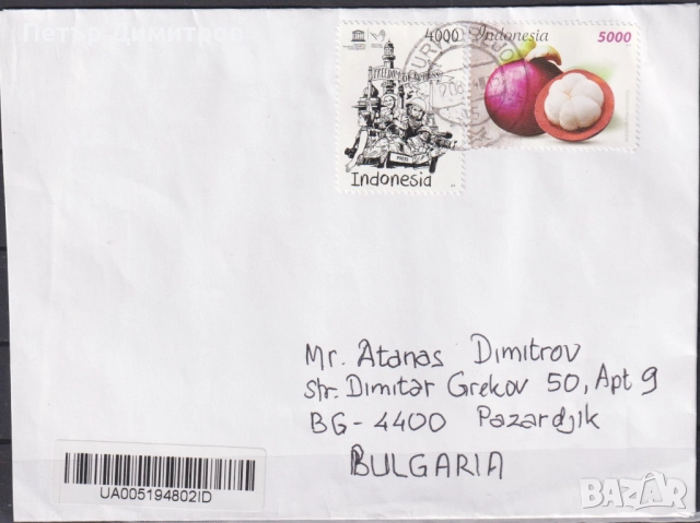 Пътувaли пликове с марки Флора Плод Свобода на пресата 2017 Носорози 1996 Карнавал  Индонезия       , снимка 4 - Филателия - 51216122