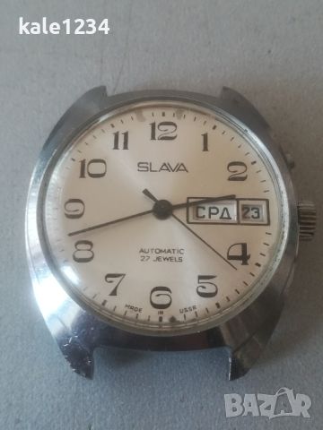 Часовник SLAVA automatic. Made in USSR. Самонавиващ механизъм. Мъжки. СЛАВА. Ден и дата , снимка 7 - Мъжки - 45840707