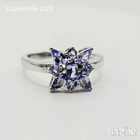 Сребърен пръстен с Танзанит , снимка 3 - Пръстени - 52955610