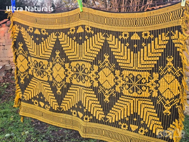 Стар вълнен ковьор, ръчно тъкан, снимка 6 - Други - 53126529