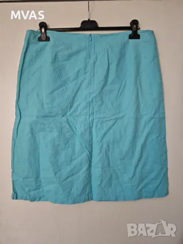 Ленено памучна светло синя пола  L размер, снимка 2 - Поли - 49755521