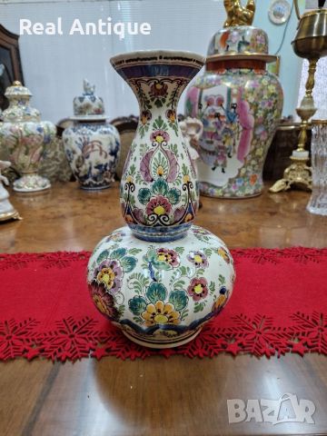 Прекрасна антикварна колекционерска холандска порцеланова ваза Delft , снимка 2 - Вази - 45649311