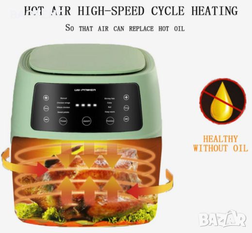 % Нови Промо -70лв 8 литра, 2400W Air Fryer фритюрник Silver Crest S 18, 8 литра, 2400 W, 99 лв, снимка 13 - Фритюрници - 45101025