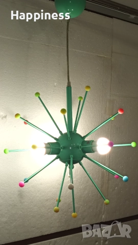 Абажур (полилей) - метален със светещи топчета, снимка 5 - Лампи за таван - 52325788