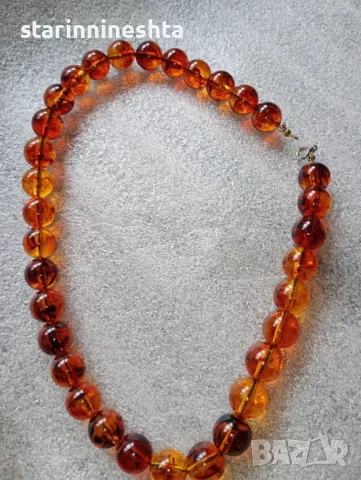Класически стар  кехлибар огърлица гердан  бижу бижута , снимка 3 - Антикварни и старинни предмети - 49976170