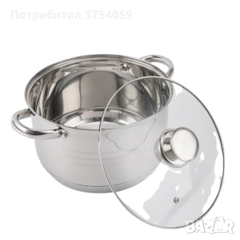 Комплект тенджери от неръждаема стомана ADM – 12 части с капаци BXGG-001, снимка 5 - Съдове за готвене - 53151959