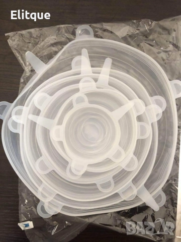 Комплект от 6 броя силиконови капаци за храна 🥣, снимка 4 - Форми - 53285509