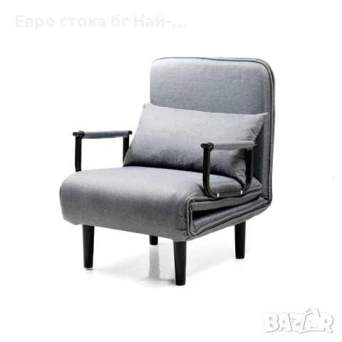 Фотьойл InnovaGoods, 4 в 1, Разтегателен, Сиво-черен, С възглавница, снимка 2 - Дивани и мека мебел - 53893629