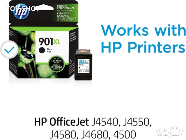 Касета HP 901XL Black High-yield Ink Cartridge | Works with HP OfficeJet J4500, J4680, 4500 Series, снимка 3 - Консумативи за принтери - 48842462