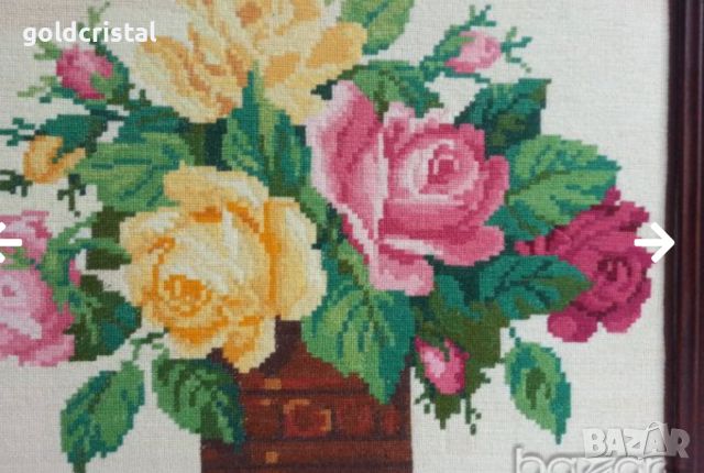 гоблен букет рози , снимка 2 - Антикварни и старинни предмети - 11511680