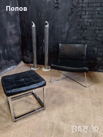 Нископрофилен черен стол, снимка 3 - Столове - 52356060