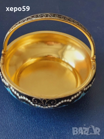 СССР-сребро 916-сребърни чаши с емайл позлата,сребърен сервиз, сребро,злато, снимка 18 - Сервизи - 52217778