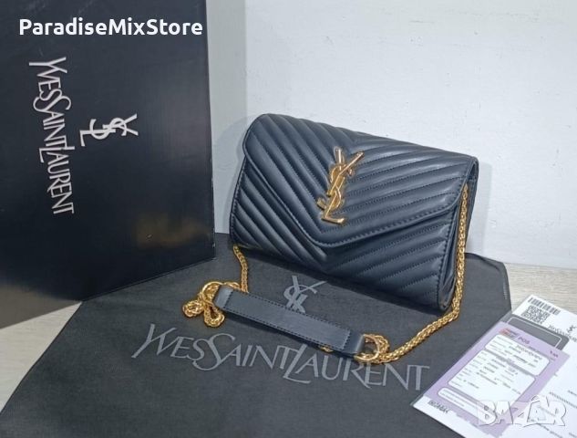 Дамска чанта YSL Реплика ААА+ черно със златно, снимка 1 - Чанти - 46116058