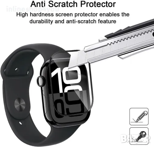 3D Скрийн Протектор за Apple Watch Series 9 - 41mm и 45mm, снимка 7 - Фолия, протектори - 48359715