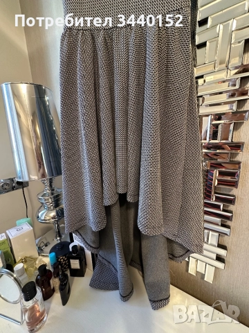 Рокля, асиметрична, пепит, снимка 3 - Рокли - 51632670