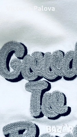 Ефектна бяла блуза с 3D релефна бродерия - "Good Boys Go To Heaven", снимка 10 - Блузи с дълъг ръкав и пуловери - 54189359