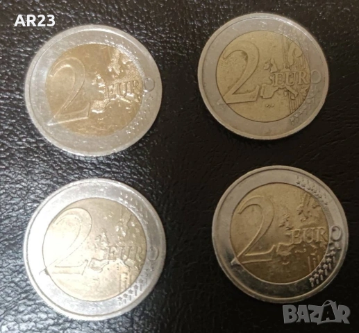 4 монети от по 2 euro юбилейни, снимка 2 - Нумизматика и бонистика - 53402908