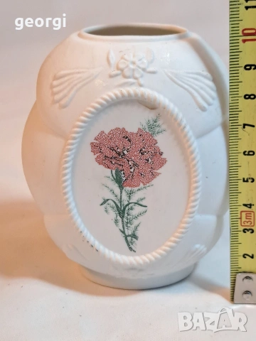 порцеланова ваза с рози Limoges 32/5, снимка 5 - Вази - 53218038