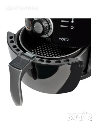 Фритюрник AirFryer, 1600W, 3л., горещ въздух, таймер, до 200°C, черен, снимка 7 - Фритюрници - 47338378